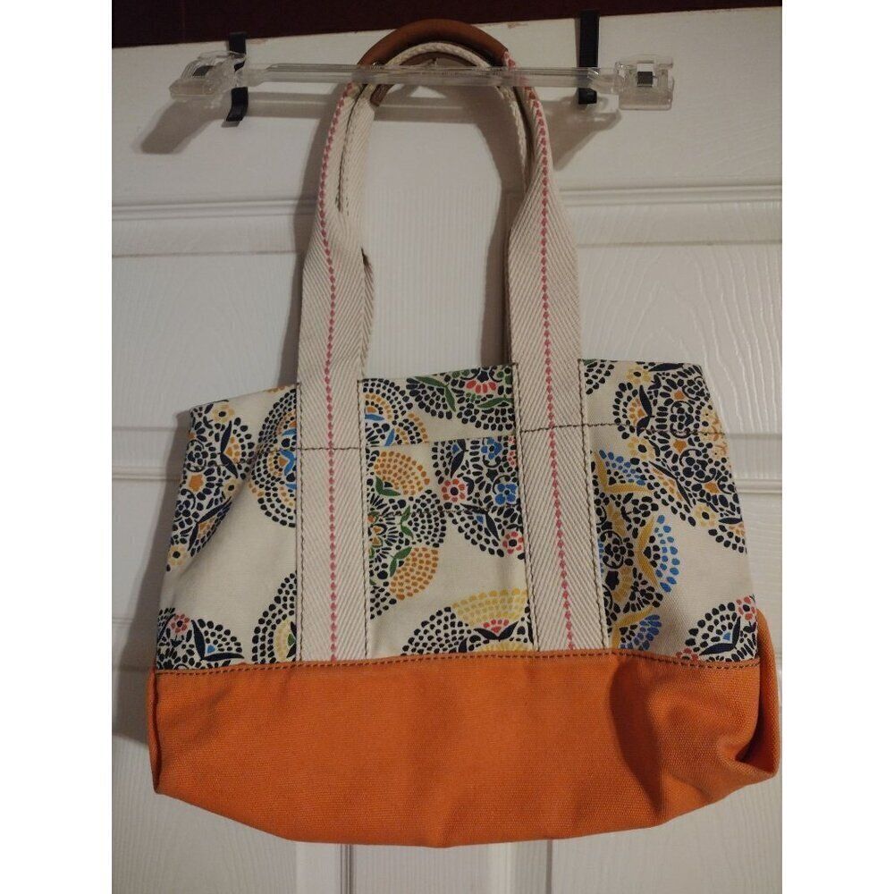 Fossil Women's Lena Tote style Orange Pink Blue Yellow White Satchel Floral Hand - Picture 5 of 8